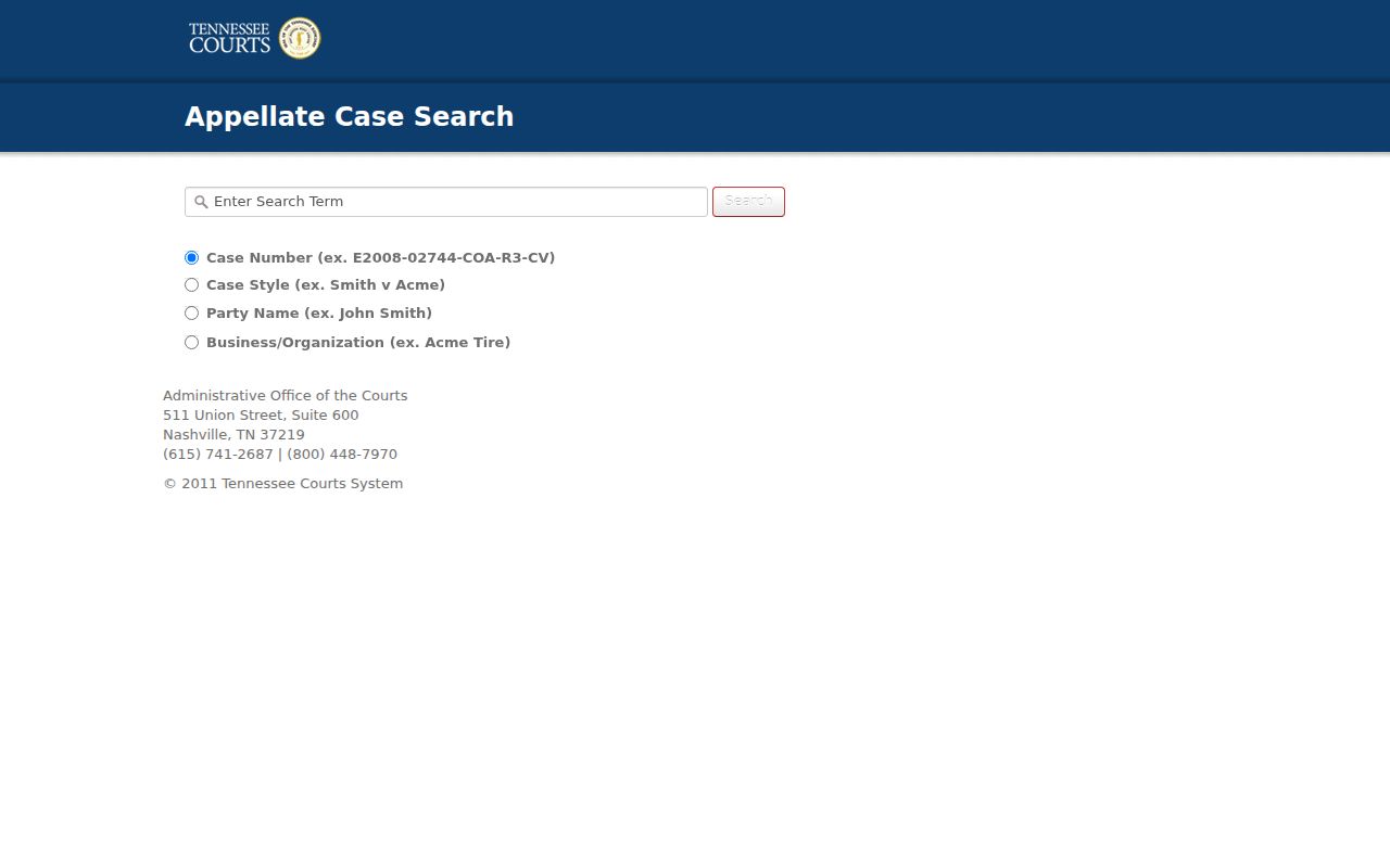 Appellate Public Case History search for Trousdale County court records