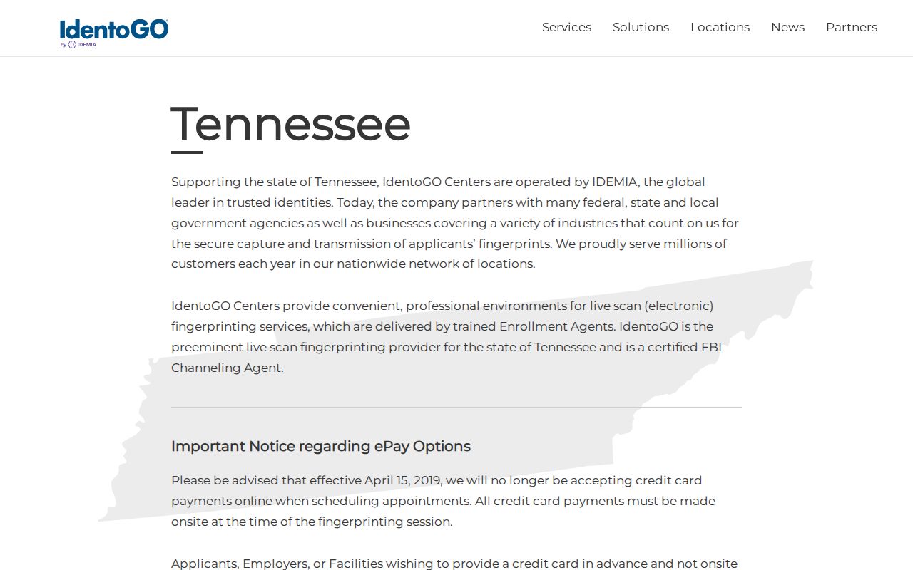 Trousdale County criminal history fingerprint scheduling in Tennessee