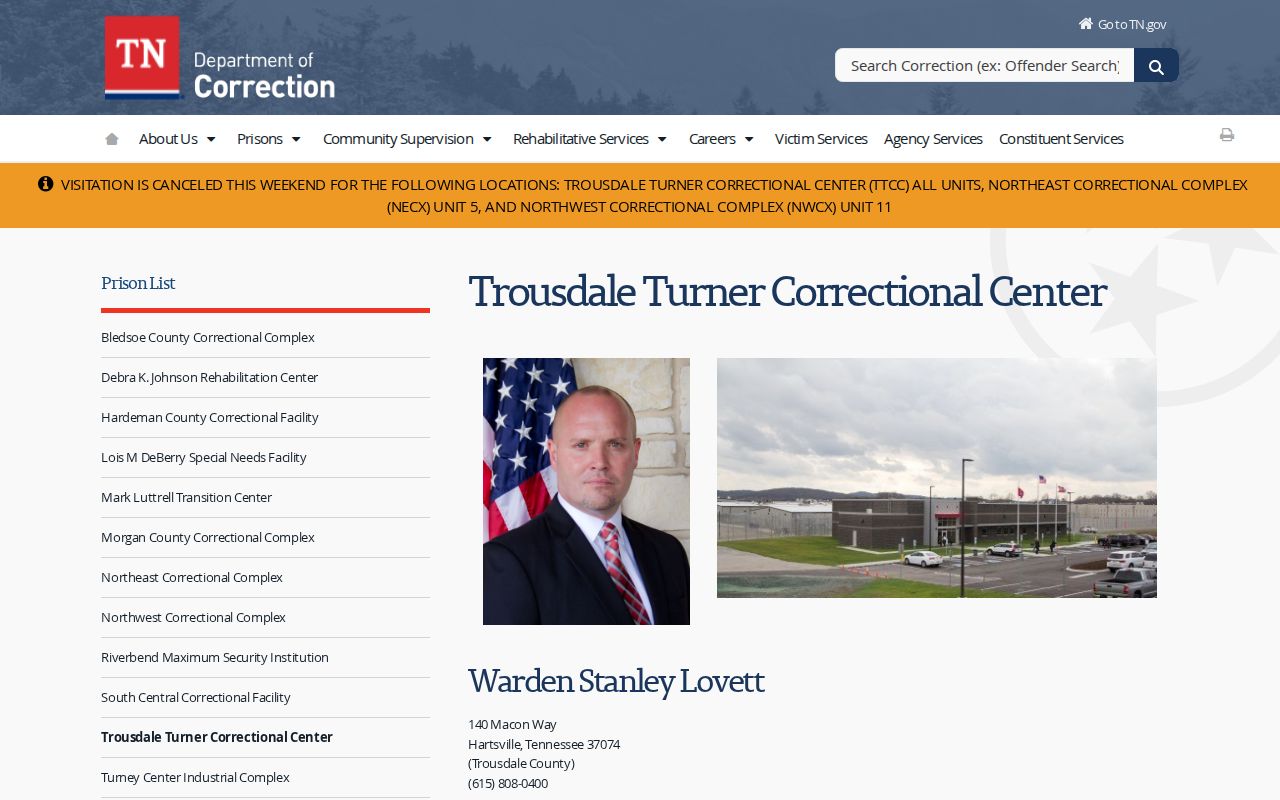 Trousdale County criminal history state prison custody distinction